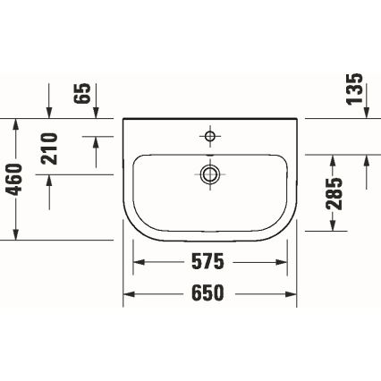 Duravit 23986500002 - sienas piestiprināma izlietne D-CODE 65x46 cm keramika/glancēta balta