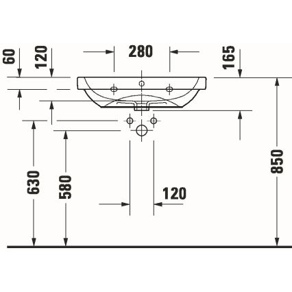 Duravit 23986500002 - sienas piestiprināma izlietne D-CODE 65x46 cm keramika/glancēta balta