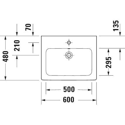 Duravit 23996000002 - Pakarināma izlietne D-CODE 60x48 cm keramika/spīdīgi balta