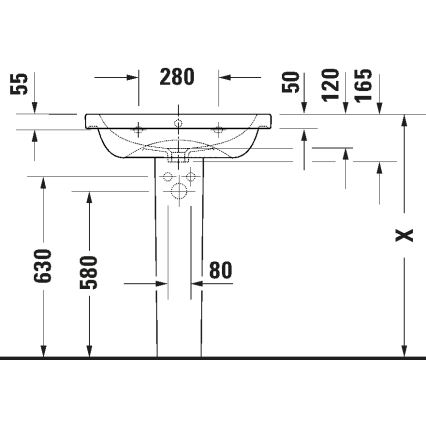 Duravit 23996500002 - Sienas piestiprināma izlietne D-CODE 65x48 cm keramika/spīdīgi balta