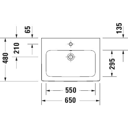 Duravit 23996500002 - Sienas piestiprināma izlietne D-CODE 65x48 cm keramika/spīdīgi balta