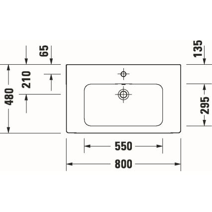 Duravit 23998000002 - sienas piestiprināma izlietne D-CODE 80x48 cm keramika/spīdīgi balta