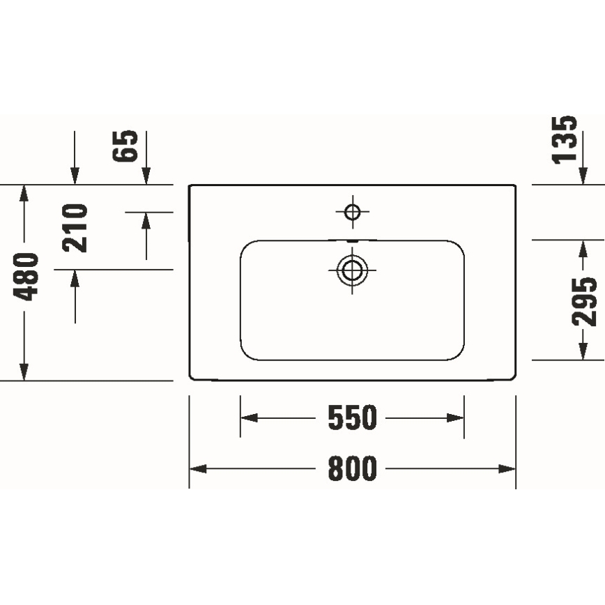Duravit 23998000002 - sienas piestiprināma izlietne D-CODE 80x48 cm keramika/spīdīgi balta