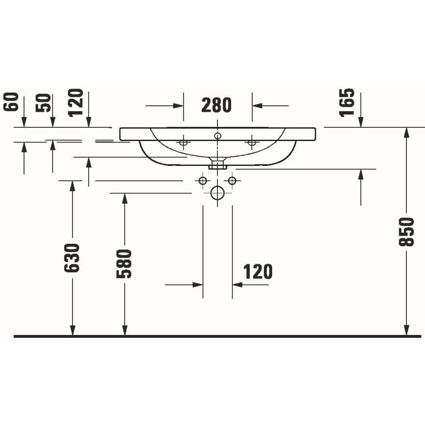 Duravit 23998000002 - sienas piestiprināma izlietne D-CODE 80x48 cm keramika/spīdīgi balta