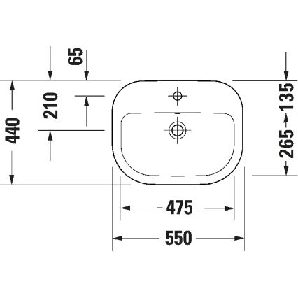 Duravit 24025500002 - piekaramā izlietne D-CODE 55x44 cm keramika/glancēta balta