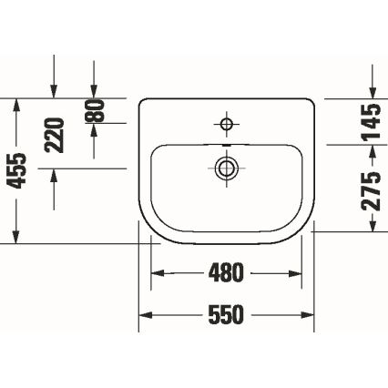 Duravit 24035500002 - Iebūvējama izlietne D-CODE 55x45,5 cm keramika/spīdīgi balta