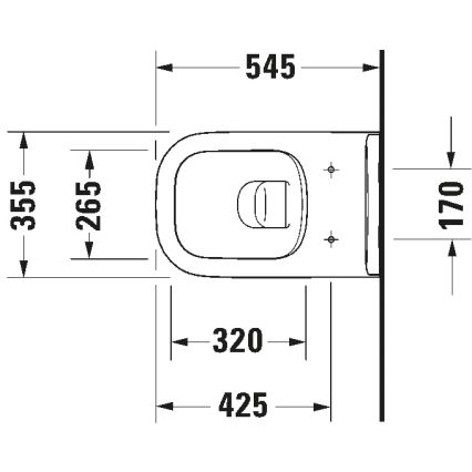 Duravit 25700920002 - piekaramais Rimless WC D-CODE, keramika/glancēta balta