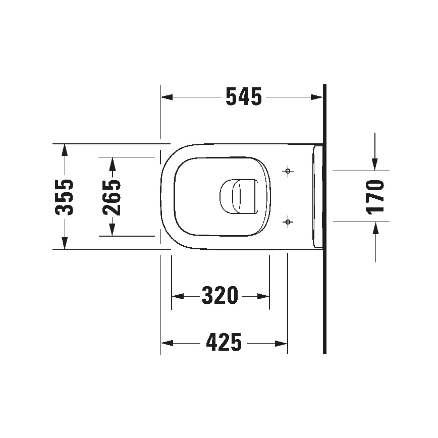 Duravit 25700920002 - piekaramais Rimless WC D-CODE, keramika/glancēta balta
