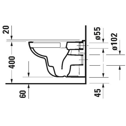 Duravit 25700920002 - piekaramais Rimless WC D-CODE, keramika/glancēta balta