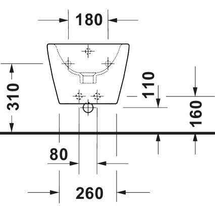 Duravit 27271500002 - pie sienas piestiprināma bide D-CODE, keramika, spīdīgi balta