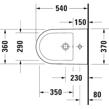 Duravit 27271500002 - pie sienas piestiprināma bide D-CODE, keramika, spīdīgi balta