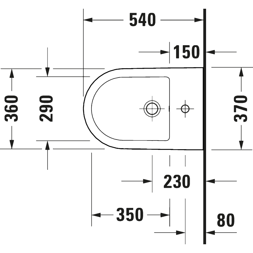 Duravit 27271500002 - pie sienas piestiprināma bide D-CODE, keramika, spīdīgi balta