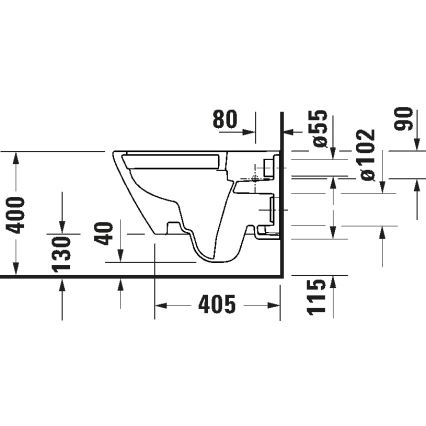 Duravit 29030900212 - karājamais WC bez apmales D-CODE, keramika / spīdīgi balta