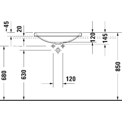 Duravit 358600079 - iebūvējama izlietne D-NEO 60x44 cm, keramika/spīdīgi balta
