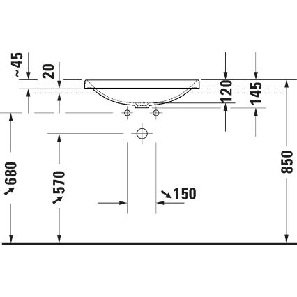 Duravit 358600079 - iebūvējama izlietne D-NEO 60x44 cm, keramika/spīdīgi balta