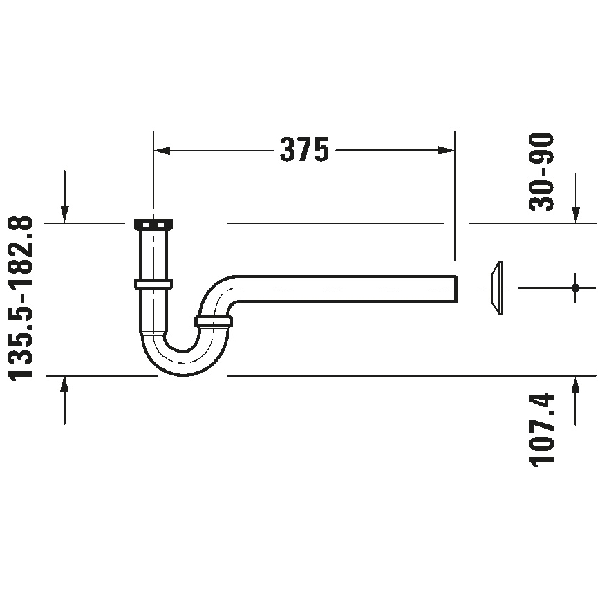 Duravit 50260000 - Izlietnes sifons UNIVERSAL spīdīgs hroms