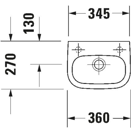 Duravit 7053600082 - sienas uzstādāma izlietne D-CODE 36x27 cm, spīdīgi balta keramika