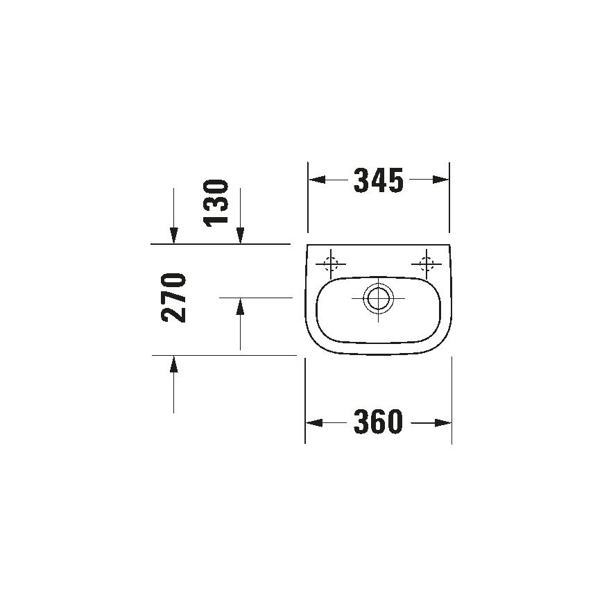 Duravit 7053600082 - sienas uzstādāma izlietne D-CODE 36x27 cm, spīdīgi balta keramika