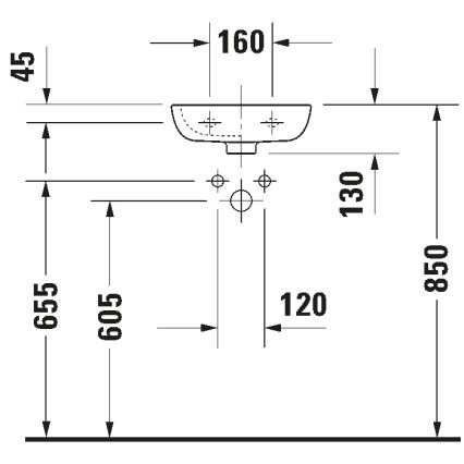 Duravit 7053600082 - sienas uzstādāma izlietne D-CODE 36x27 cm, spīdīgi balta keramika