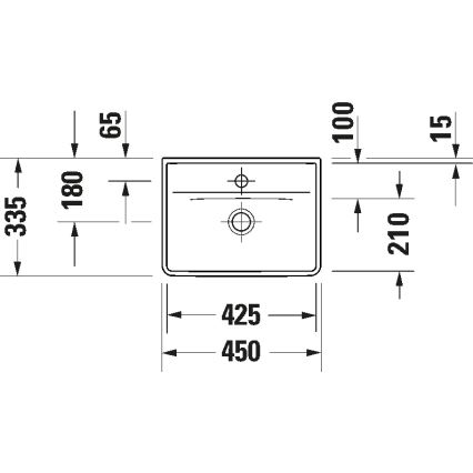 Duravit 738450041 - Pie sienas stiprināma izlietne D-NEO 45x33,5 cm keramika/spīdīgi balta