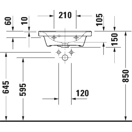 Duravit 742500000 - Pie sienas stiprināma izlietne D-NEO 50x40 cm keramika/glancēta balta