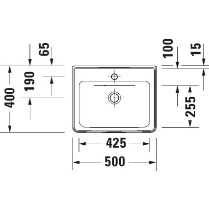 Duravit 742500060 - Sienas uzstādāma izlietne D-NEO 50x40 cm keramika/glancēta balta