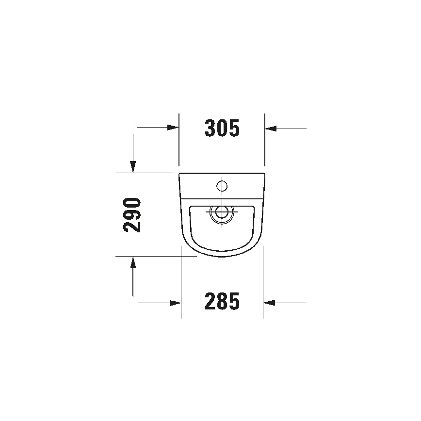 Duravit 828300000 - Pisuārs Rimless D-CODE, augšējā ūdens padeve, aizmugures izvads, keramika/glancēta balta