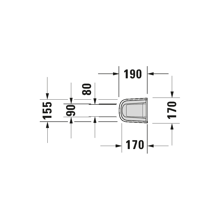 Duravit 8632700002 - Sifona vāks D-CODE 70,5x19 cm keramika/spīdīgi balts