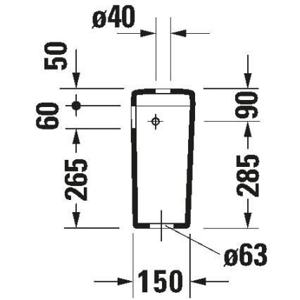 Duravit 927000004 - WC skalošanas cisterna D-CODE 6/3l keramika/balta