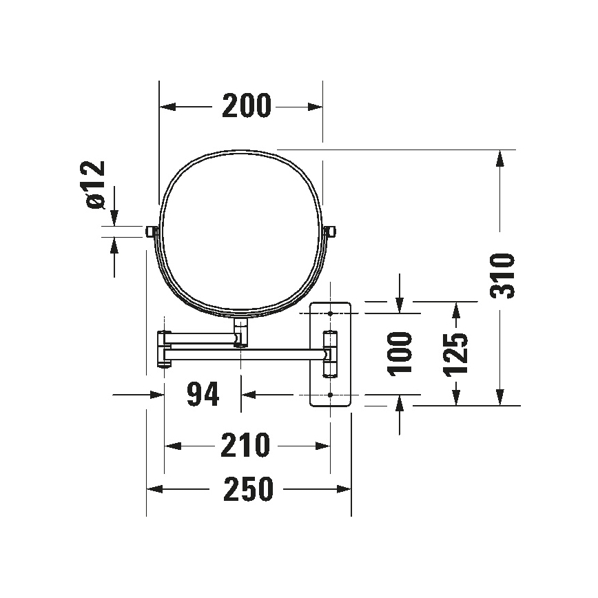 Duravit 99121000 - Sienas kosmētiskais spogulis D-CODE, spīdīgs hroms