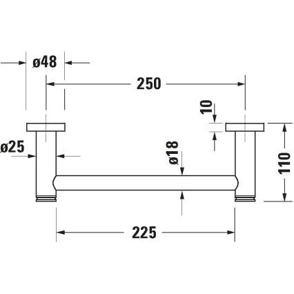 Duravit 99141000 - Vannas rokturis D-CODE 28,4 cm, spīdīgs hroms