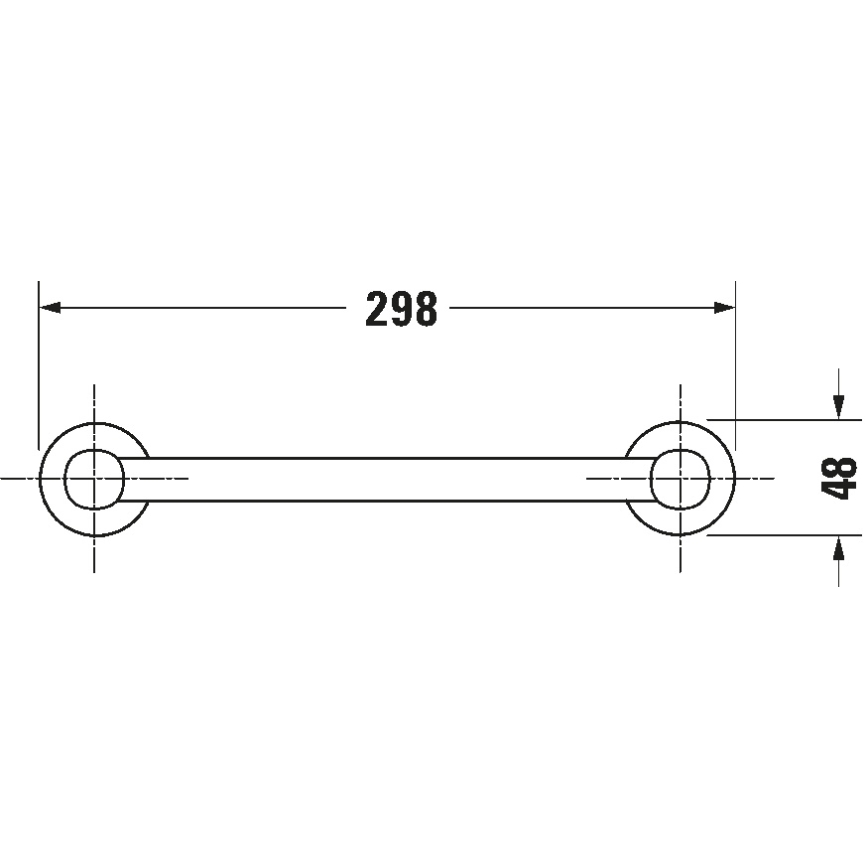 Duravit 99141000 - Vannas rokturis D-CODE 28,4 cm, spīdīgs hroms