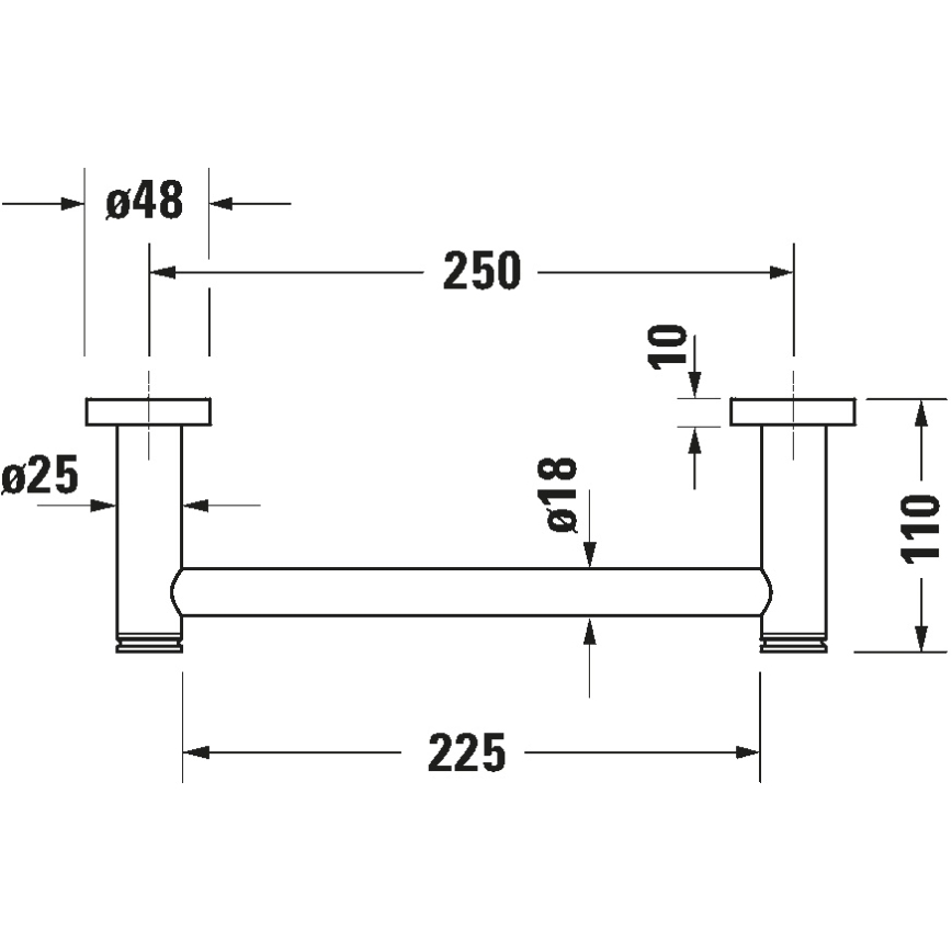 Duravit 99144600 - vannas rokturis D-CODE 28,4 cm matēts melns
