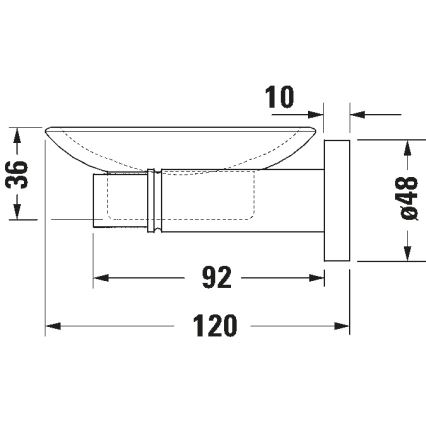 Duravit 99174600 - sienas ziepju trauks D-CODE, kreisais, matēts melns