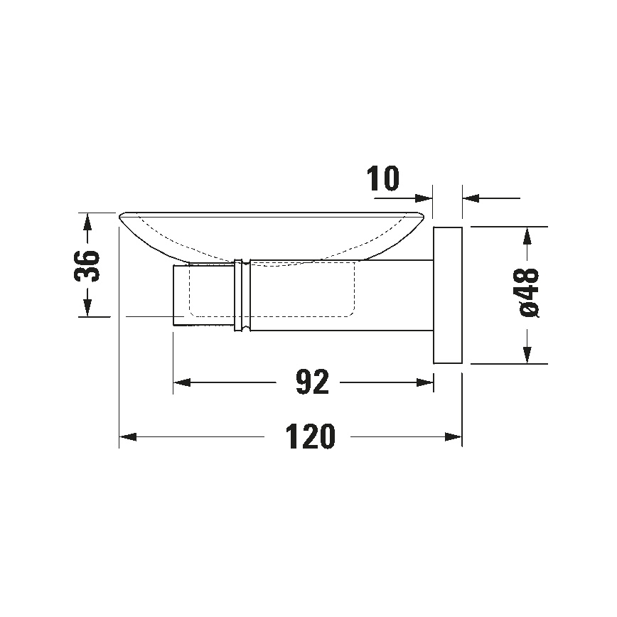 Duravit 99174600 - sienas ziepju trauks D-CODE, kreisais, matēts melns