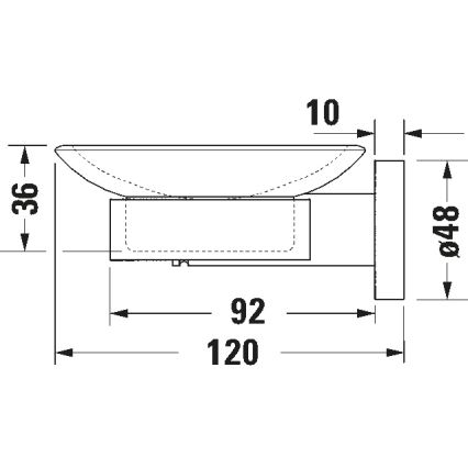 Duravit 99181000 - sienas ziepju trauks D-CODE, labais, spīdīgs hroms