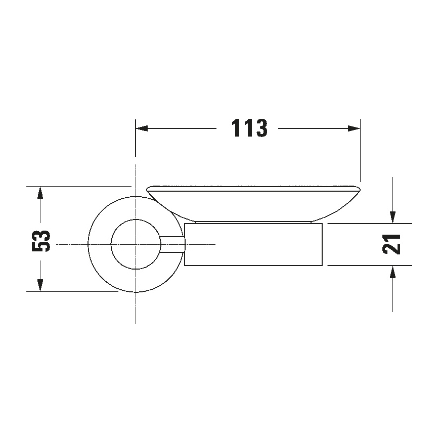 Duravit 99181000 - sienas ziepju trauks D-CODE, labais, spīdīgs hroms