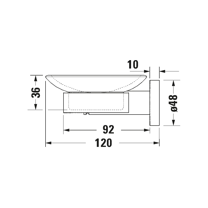 Duravit 99184600 - sienas uzstādāms ziepju turētājs D-CODE, labais, matēts melns