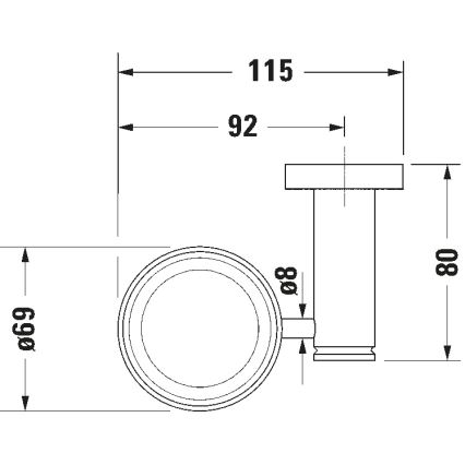 Duravit 99191000 - D-CODE sienas stiprināms zobu suku turētājs, kreisais, spīdīgs hroms