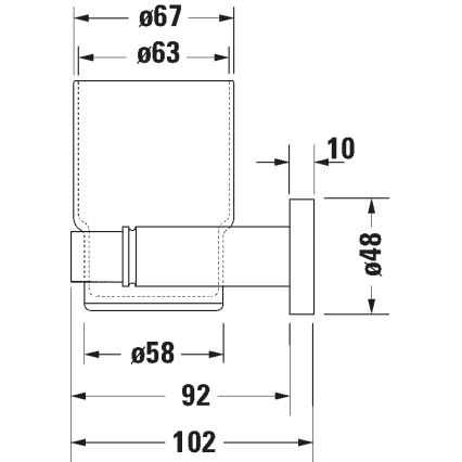 Duravit 99194600 - Sienai piestiprināms zobu suku turētājs D-CODE, kreisais, matēts melns