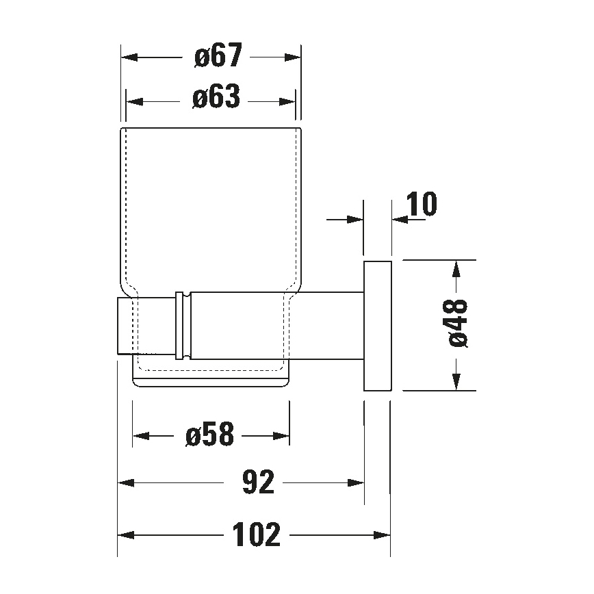 Duravit 99194600 - Sienai piestiprināms zobu suku turētājs D-CODE, kreisais, matēts melns
