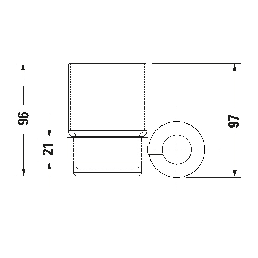 Duravit 99194600 - Sienai piestiprināms zobu suku turētājs D-CODE, kreisais, matēts melns