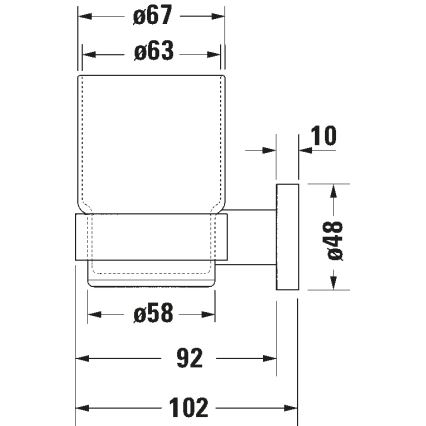Duravit 99201000 - Sienas stiprināms zobu suku turētājs D-CODE, labais, spīdīgs hroms