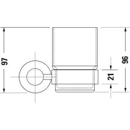 Duravit 99201000 - Sienas stiprināms zobu suku turētājs D-CODE, labais, spīdīgs hroms