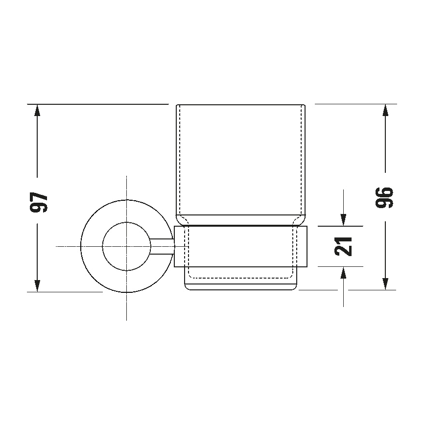 Duravit 99201000 - Sienas stiprināms zobu suku turētājs D-CODE, labais, spīdīgs hroms