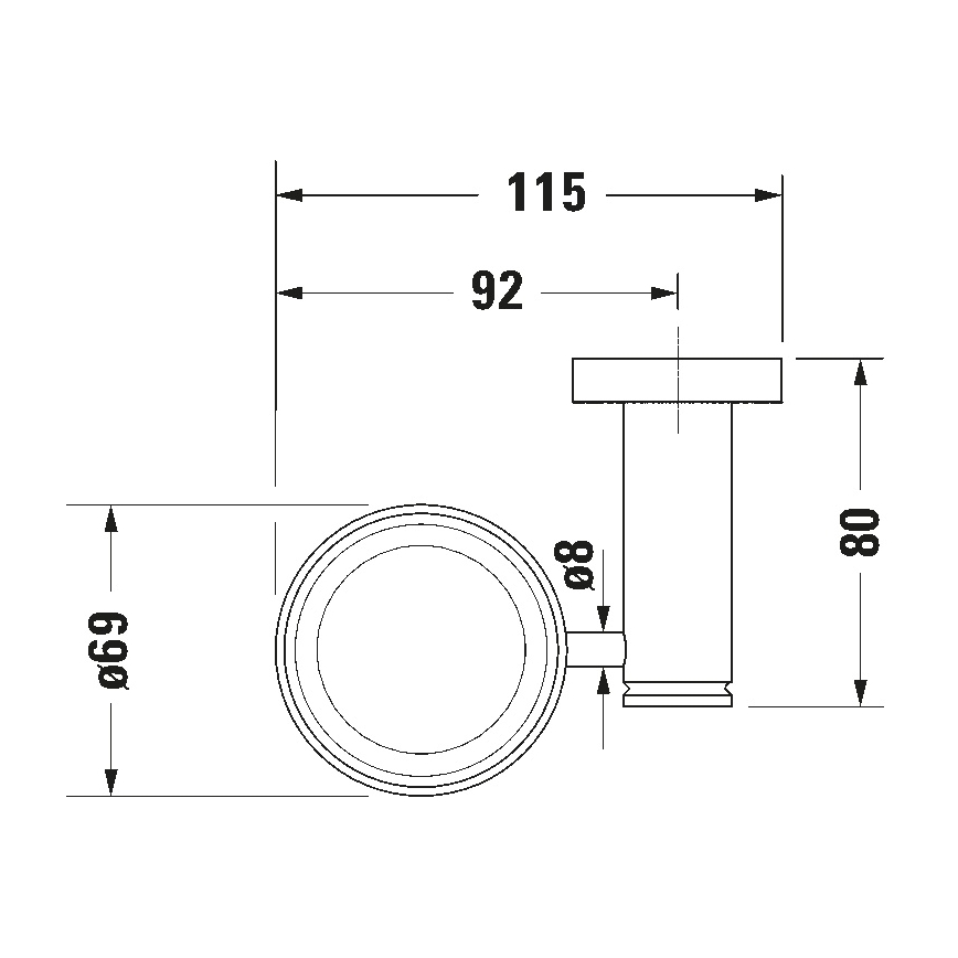 Duravit 99204600 - Sienas stiprināms zobu suku turētājs D-CODE, labais, matēts melns