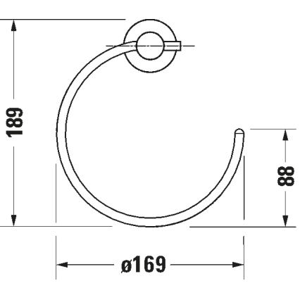 Duravit 99214600 - D-CODE sienas dvieļu pakaramais, matētā melnā krāsā