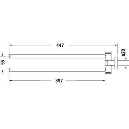 Duravit 99221000 - Sienas dvieļu pakaramais D-CODE 44,7 cm spīdīgs hroms