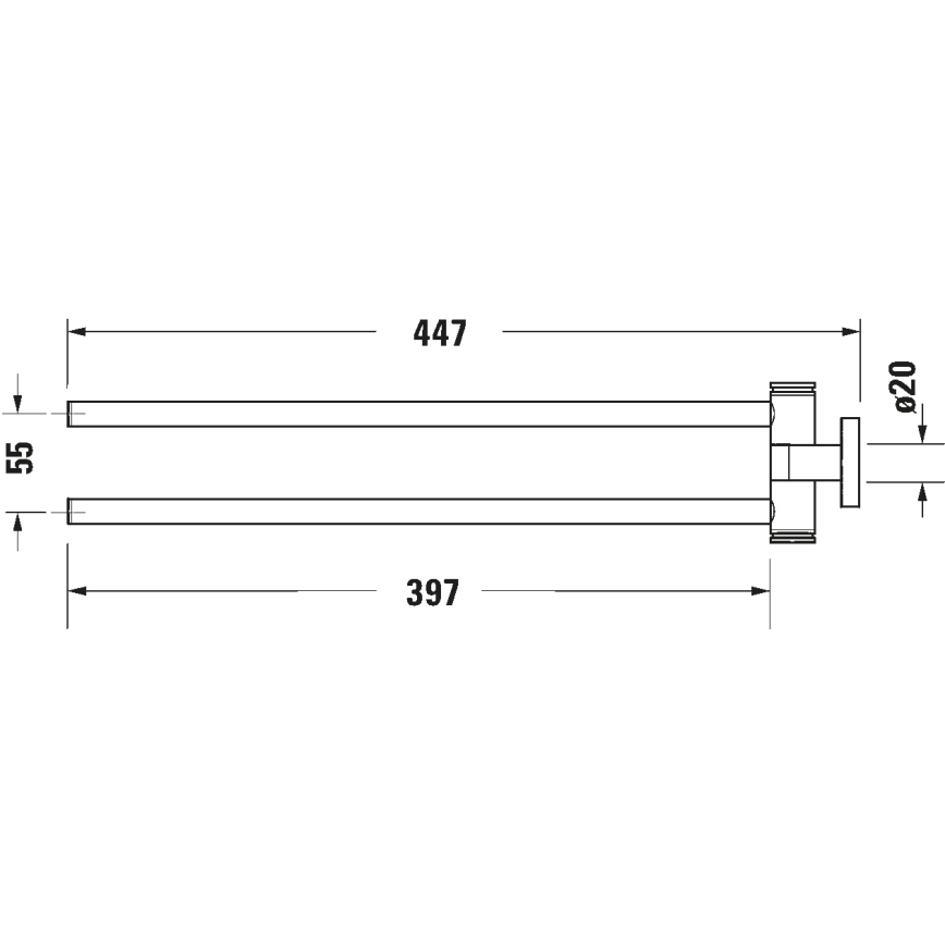 Duravit 99221000 - Sienas dvieļu pakaramais D-CODE 44,7 cm spīdīgs hroms