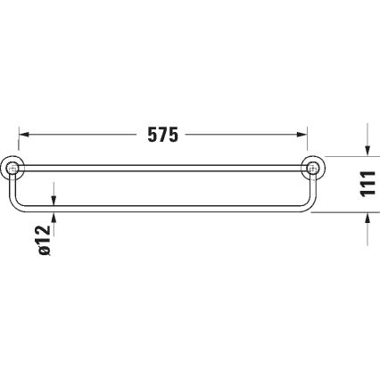 Duravit 99251000 - sienas dvieļu pakaramais D-CODE, 65 cm, spīdīgs hroms